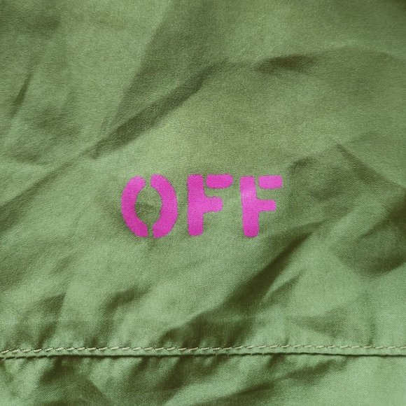 Off-White hooded waterproof windbreaker/jacket/rain coat Sz 12 - Picture 4 of 8